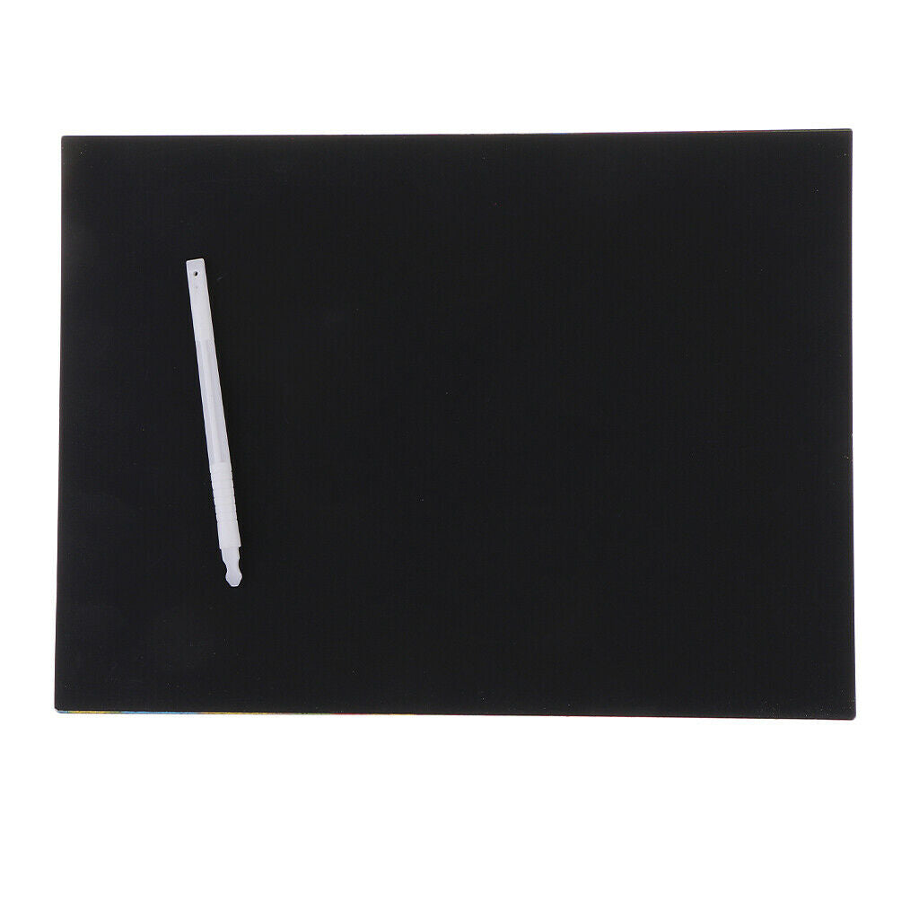 10 Sheets A4 Art Scratch Paper Stripe Scraping Paint Drawing with Stick Paint