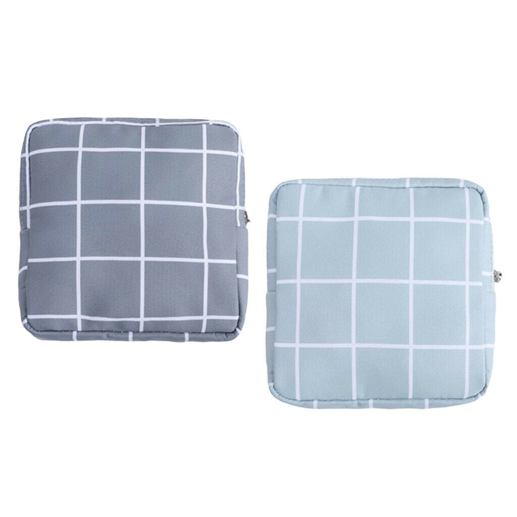 2x Lovely Travel Portable Zipper Sanitary Bag Makeup Organizer for Girls