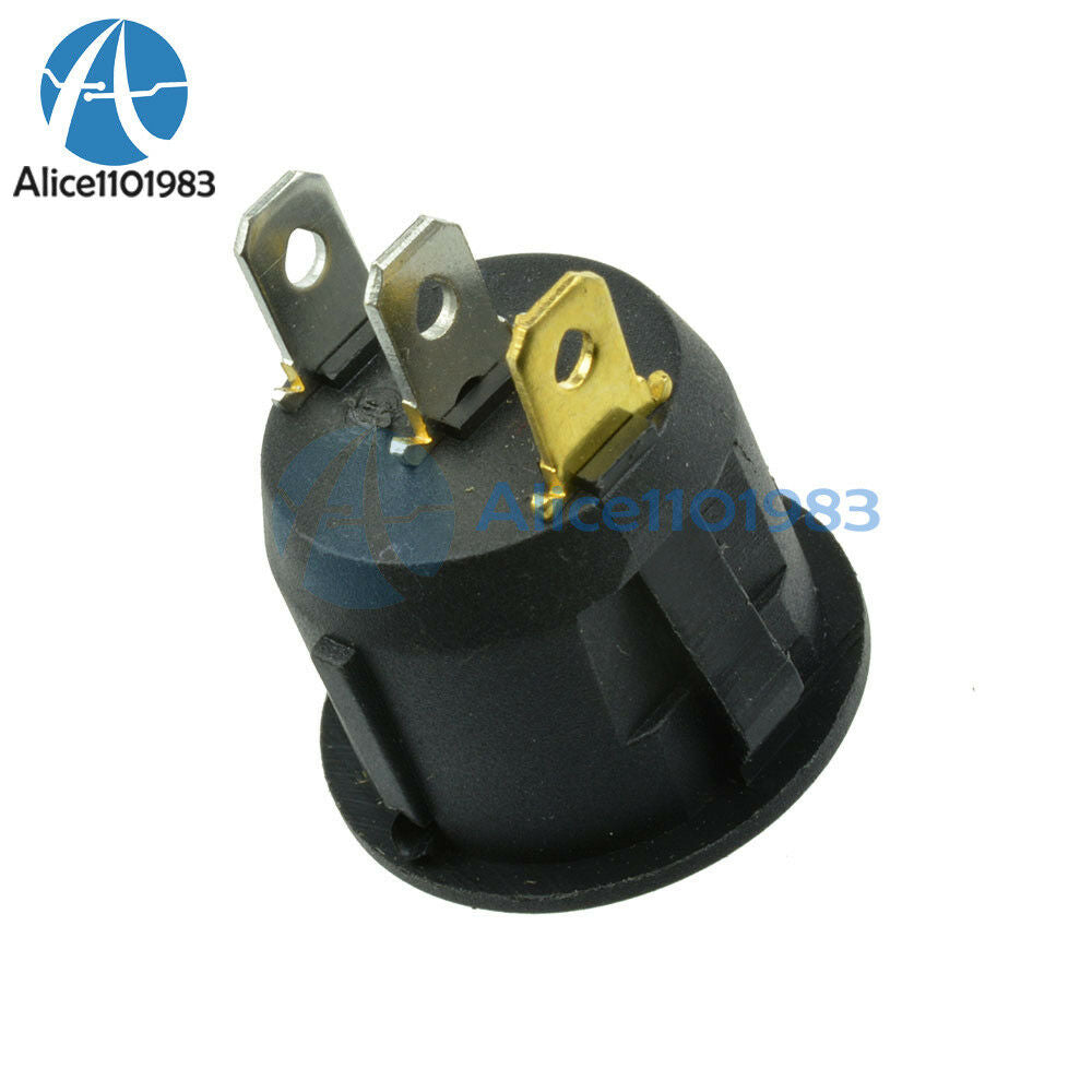 5PCS Green Mini Round 3 Pin SPDT ON-OFF Rocker Switch Snap-in 6A 250V 10A 125V