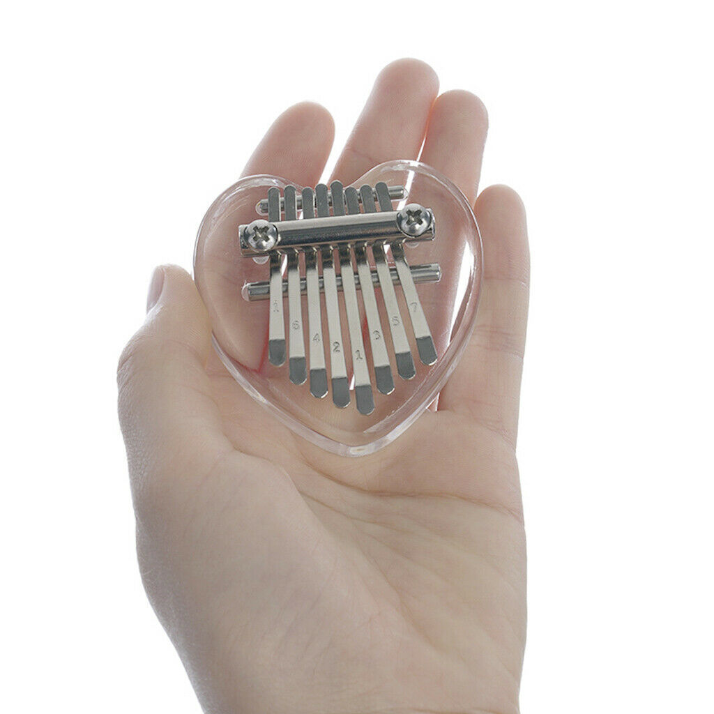 Portable 8 Key Mini Kalimba Acrylic Clear Finger Mbira Thumb Piano Gift