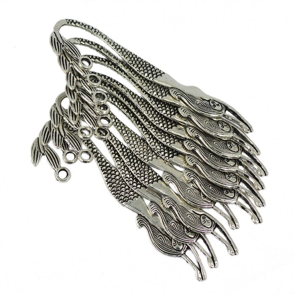 Pieces of 60 Alloy Metal Mermaid Line Bookmark Charms For Beading Finding