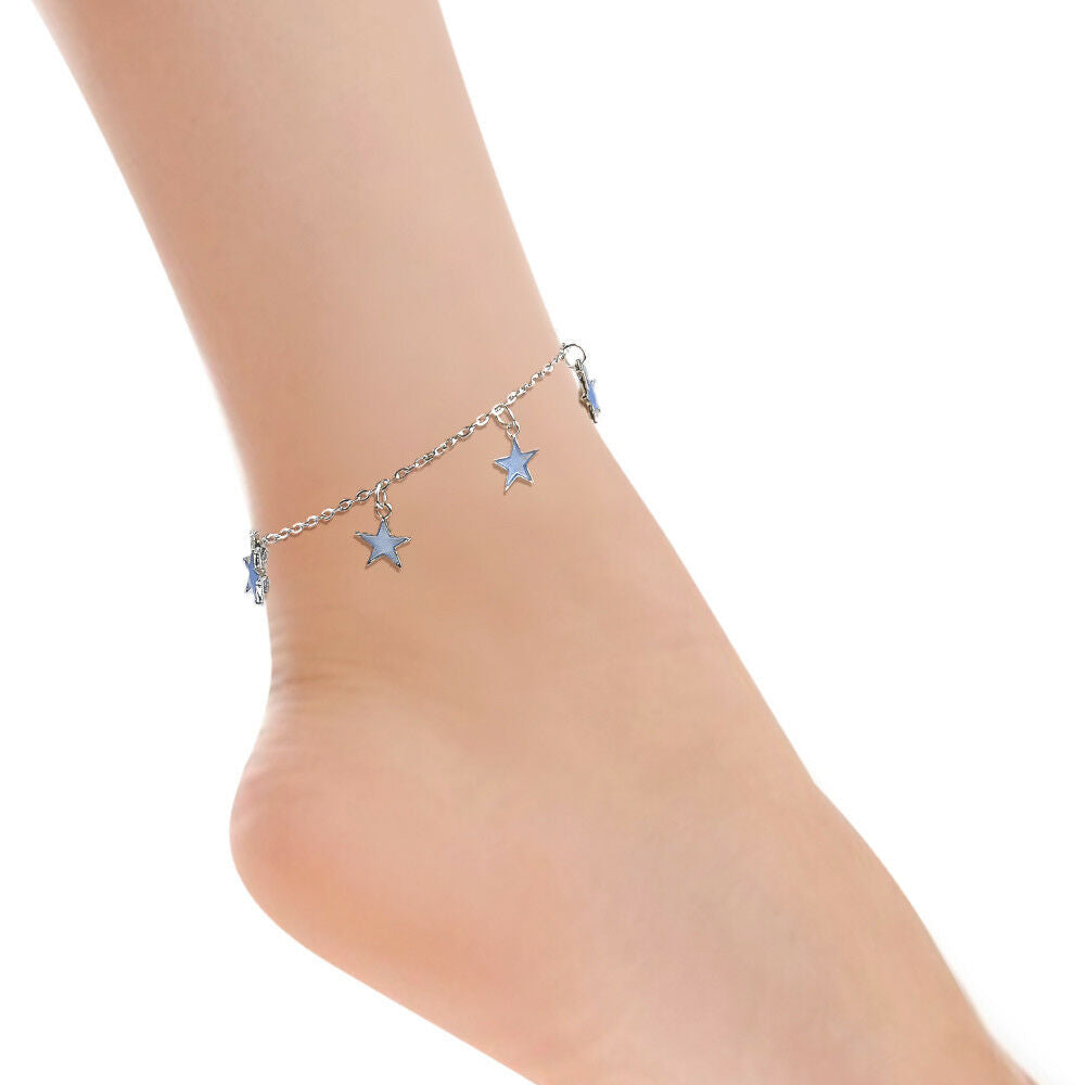 Luminous Glow In The Dark Star Chain Anklet Ankle Bracelet Barefoot Foot Jewelry