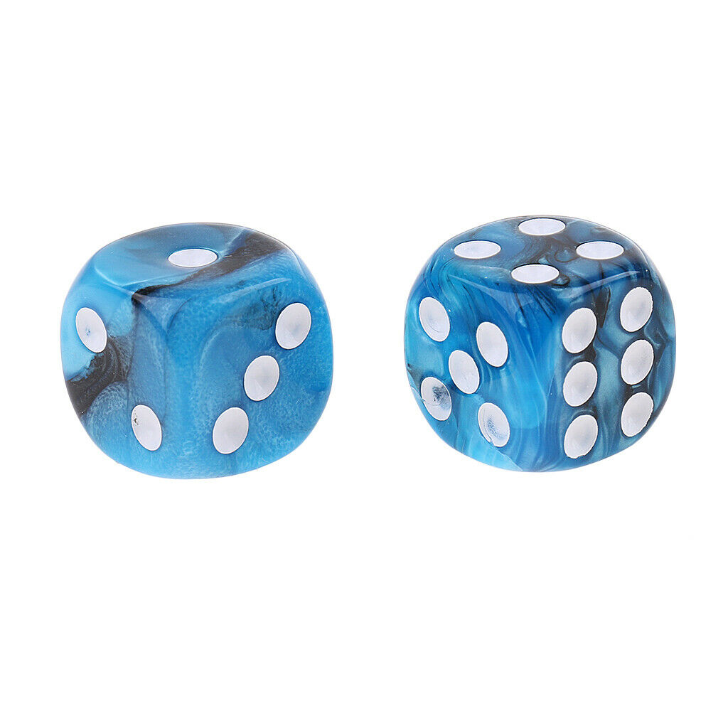 20 Pieces Acrylic Dice Family Set 16mm Six-sided Dotted Dice for Table Game