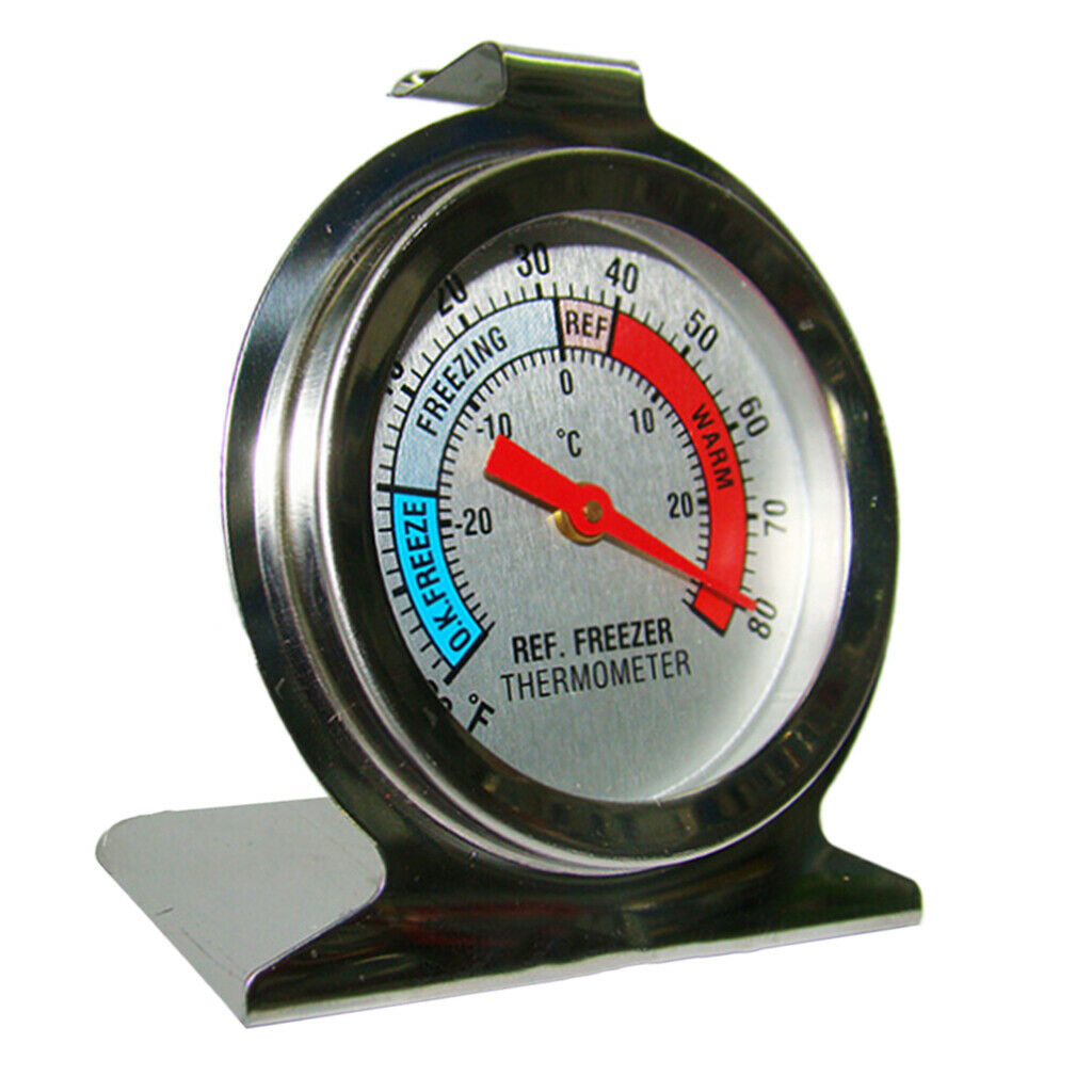 4X Kitchen Craft Stainless Steel Refrigerator & Freezer Dial Thermometer
