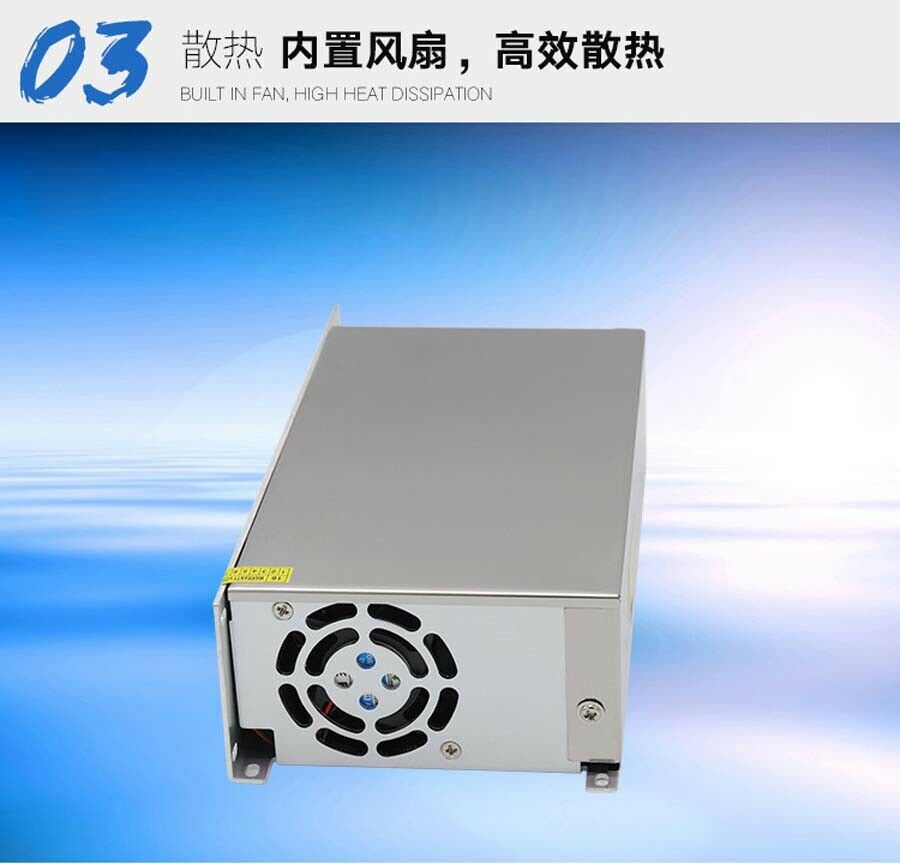 24V 20A 500W Regulated Switching Power Supply Transformer PSU DC Built-in Fan