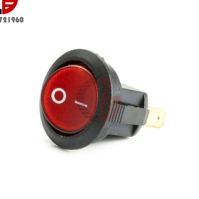 5PCS 3 Pin Mini Red Round SPDT ON/OFF Rocker Switch Snap-in 6A 250V 10A 125V