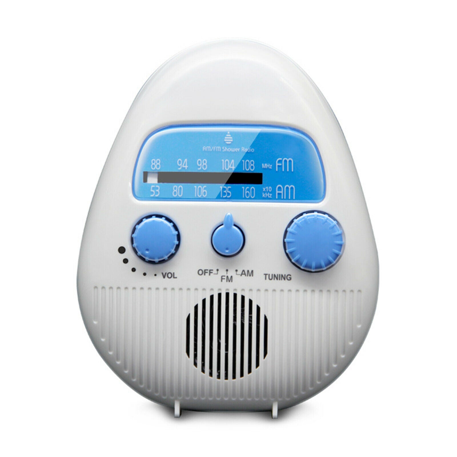 Portable Shower Radio Electronic Button Adjustable Volume IPX4 For Kitchen