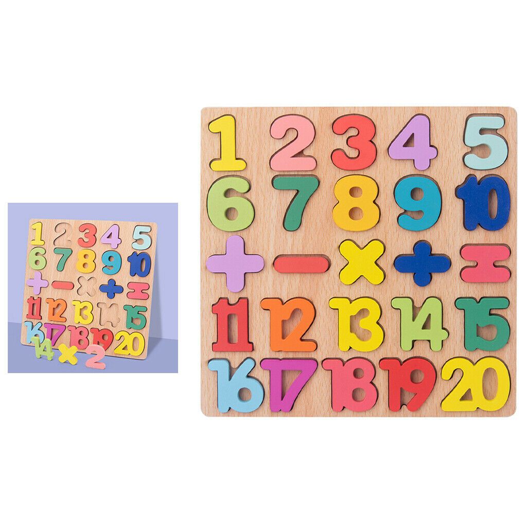Number Puzzle Counting 1-20 Numbers Motor Skill Learning Board Toys for Kids