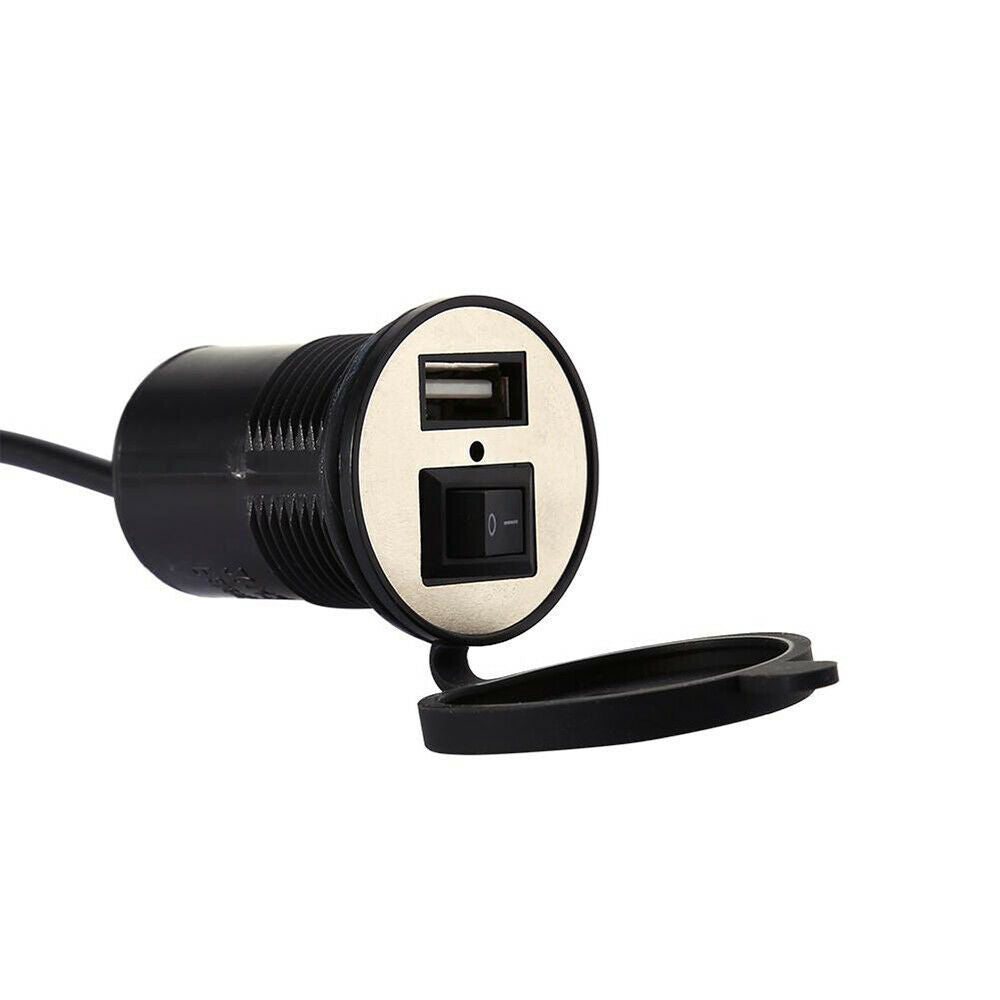 Waterproof USB Motorcycle Charger Adapter with Switch Socket Plug Fast Charger