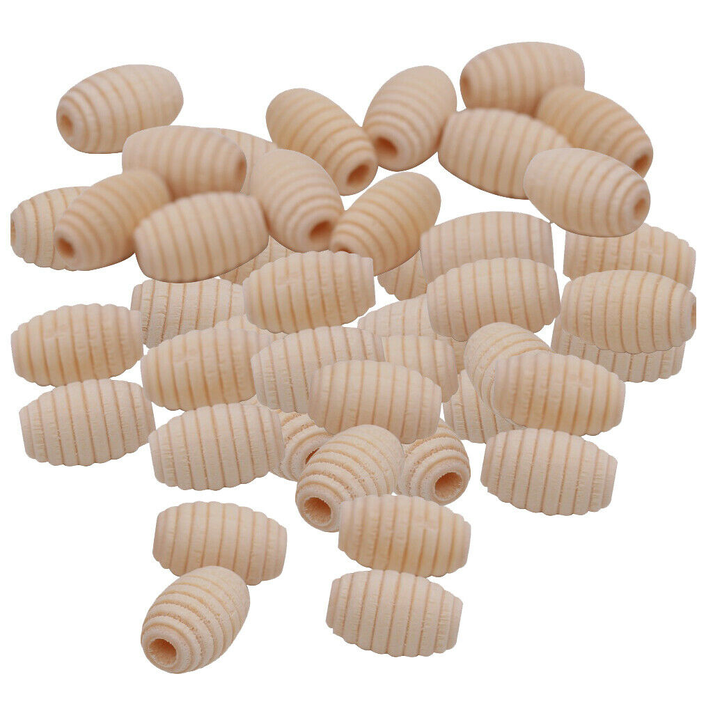 50pcs Natural Wood Loose Beads Beehive Shape for Neckalce Bracelet
