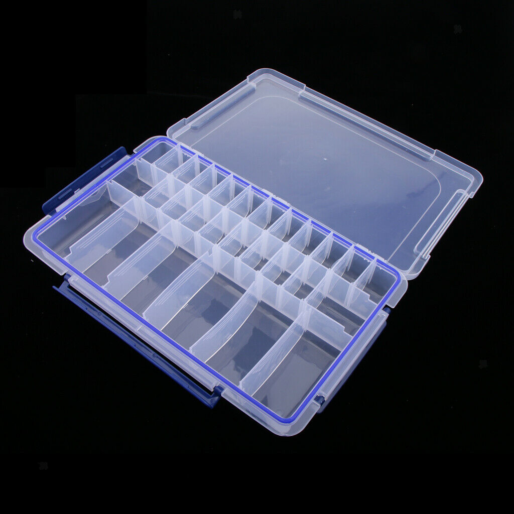 28 Compartments Clear Plastic Jewelry Storage Box Bead Organizer Container