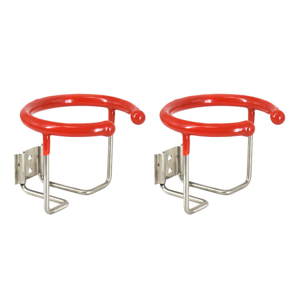 2Pcs Stainless Steel Cup Drink Holder Rack Car Marine Cup Stand w/ Screws