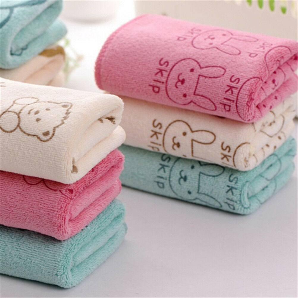 2Pcs Cute Microfiber Absorbent Drying Bath Beach Towel Baby Kids Cartoon .l8