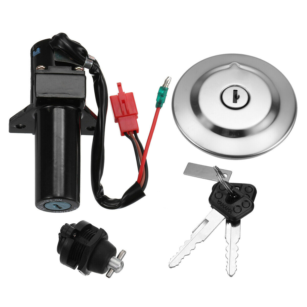 Ignition Switch & Fuel Gas Cap Seat Lock Keys Set For Yamaha YBR125 YBR 12 +