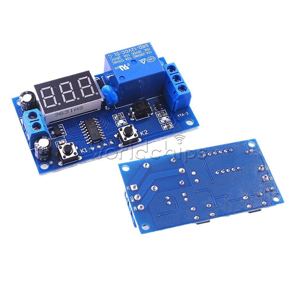 DC12V 2-Button 3-digit Infinite LED Delay Timer Relay on/off Switch Loop Module
