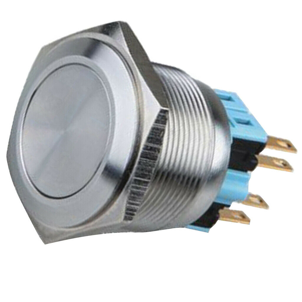 25mm Stainless Steel Push Button Switch 1NO1NC Flat Round Self-reset