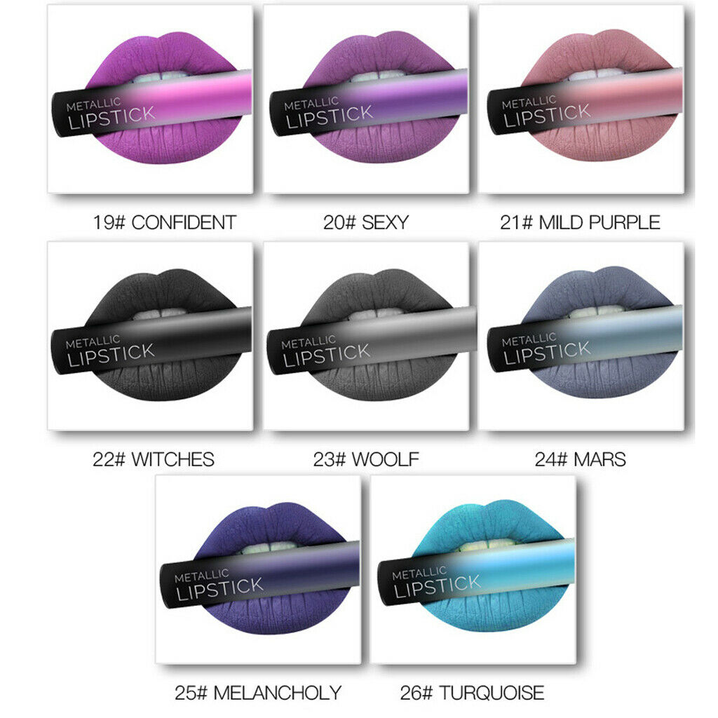 6 Color Beauty Liquid Lipstick Matte Shimmer Lip Gloss Waterproof Makeup 13-18