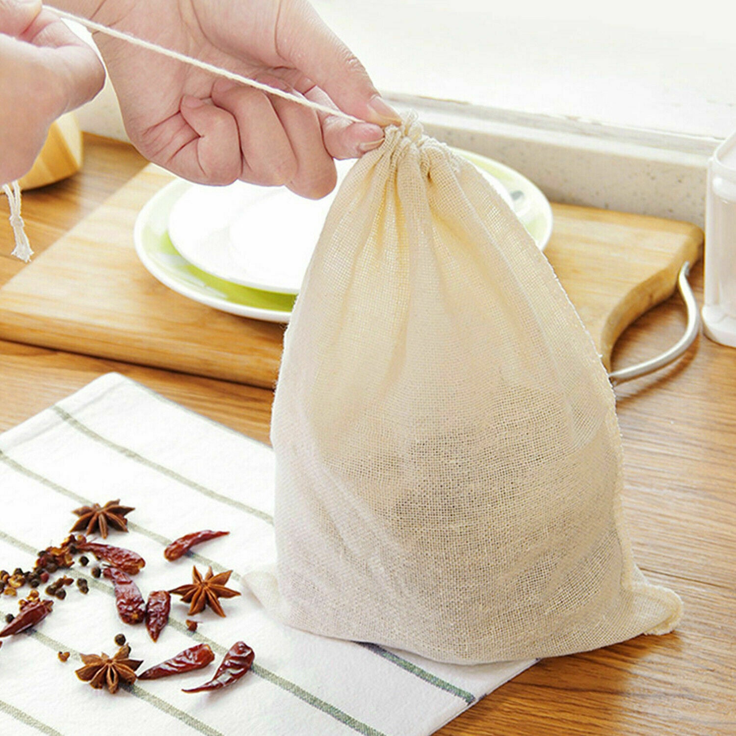 100% Unbleached Organic Cotton Cheesecloth, Reusable Food Strainer Colander