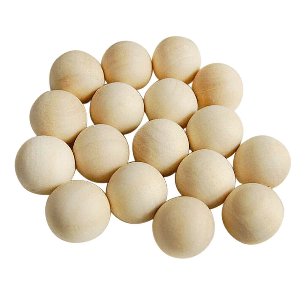 Round Wood Beads 14 MM Unfinished Spacer Beads Natural Craft Loose Beads For DIY