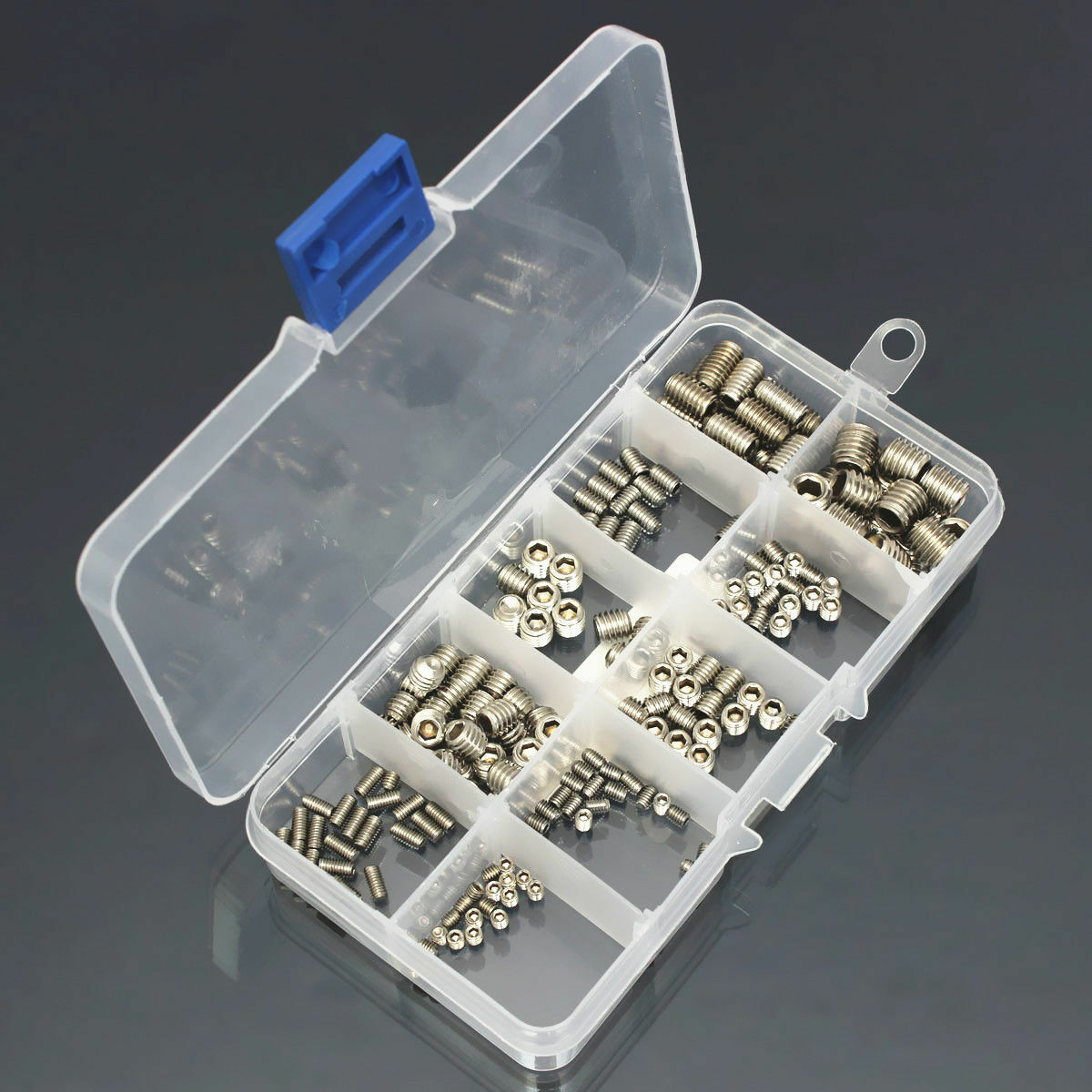 200PCS Stainless Steel Allen Head Socket Hex Set Grub Screw Assortment Cup Point