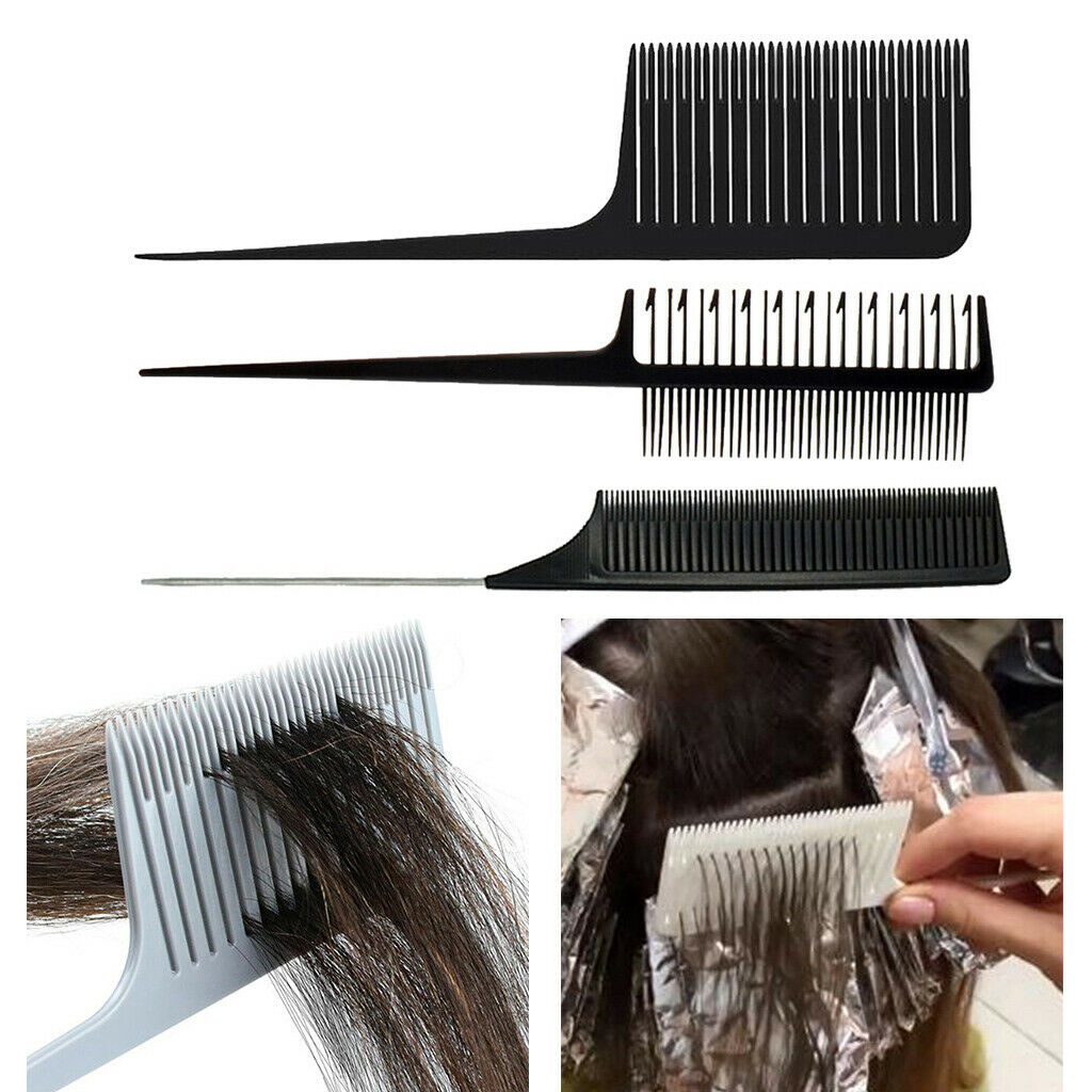 3x Antistatic Hair Weave Highlighting Foiling Hair Comb Hair Color Combs
