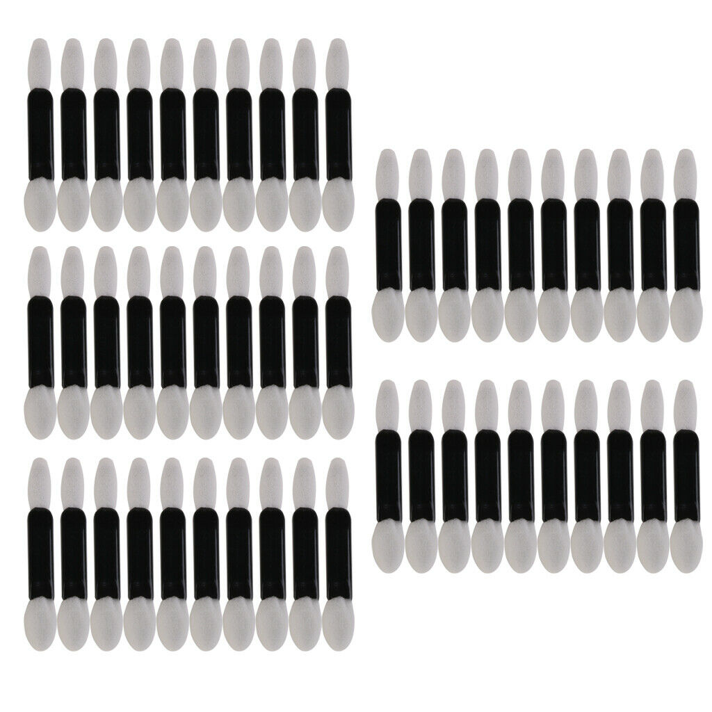 Lots 50 Disposable Oval Makeup Eyeshadow Eye Shade Sponge Brush Tools 4.8cm