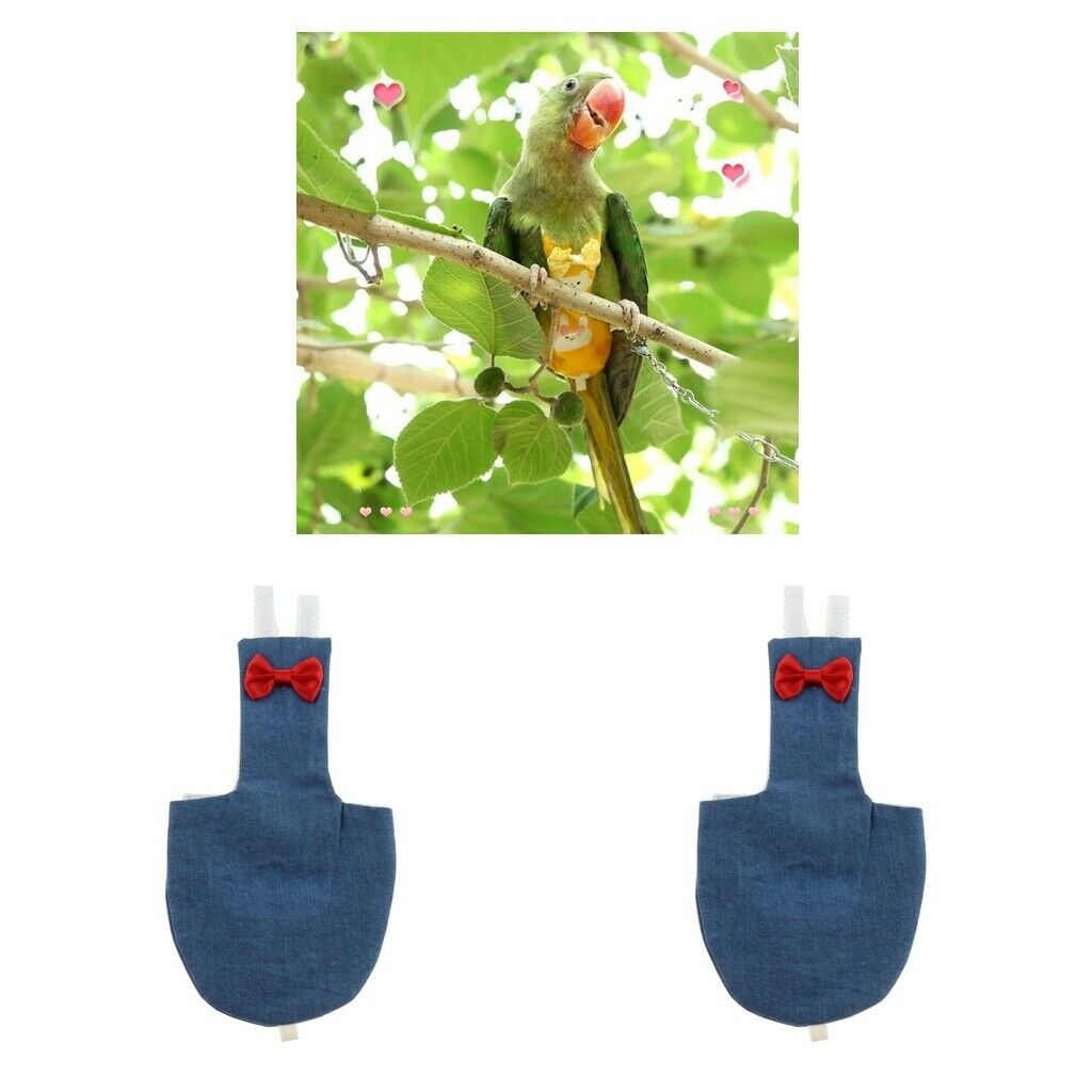 2 Pcs Parrot Diaper Washable  for Small to Large Birds Denim