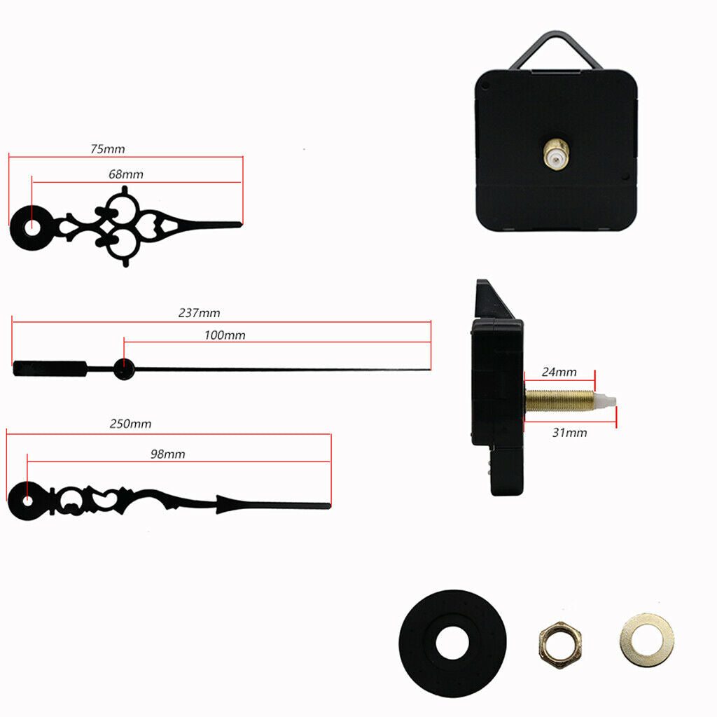 1 Set Long Shaft Clock Movement Mechanism DIY Wall Clock DIY Repair Parts