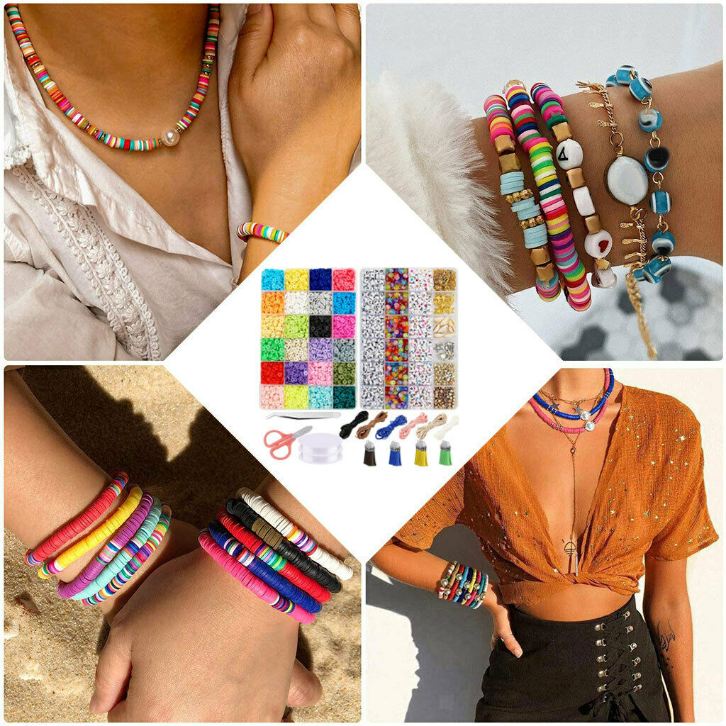 6000Pcs DIY Jewelry Accessories Shell Handmade Letter Beads Retro for Women