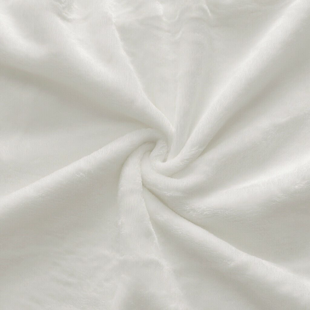Flannel Fleece Warm Blanket Reversible Sofa Couch Throw 110x150cm White