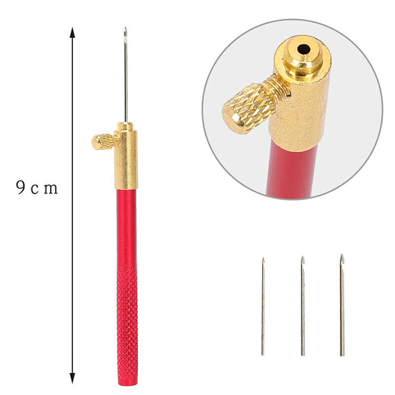 Embroidery Tambour Crochet Hooks Knitting Tool with 3 Needles French Croc.l8