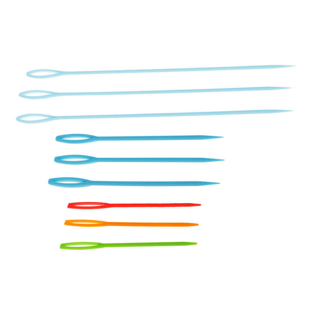 9 x Colorful Plastic Darning Threading Weaving Sewing Needles for Kids Craft