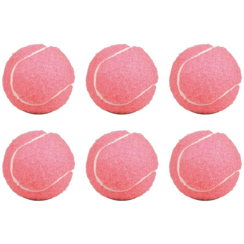 6Pcs Pack Pink Tennis Balls Wear-Resistant Elastic Training Balls 66mm LadieD8K8