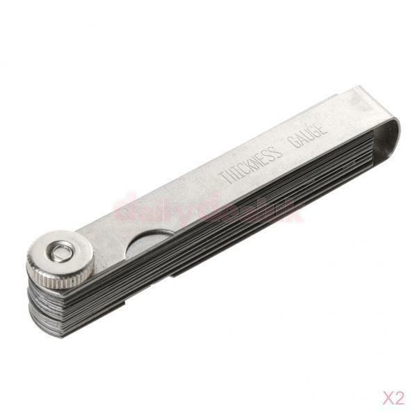2pcs 32 Blade Feeler Gauge Imperial Metric Stainless Steel Combination Feeler