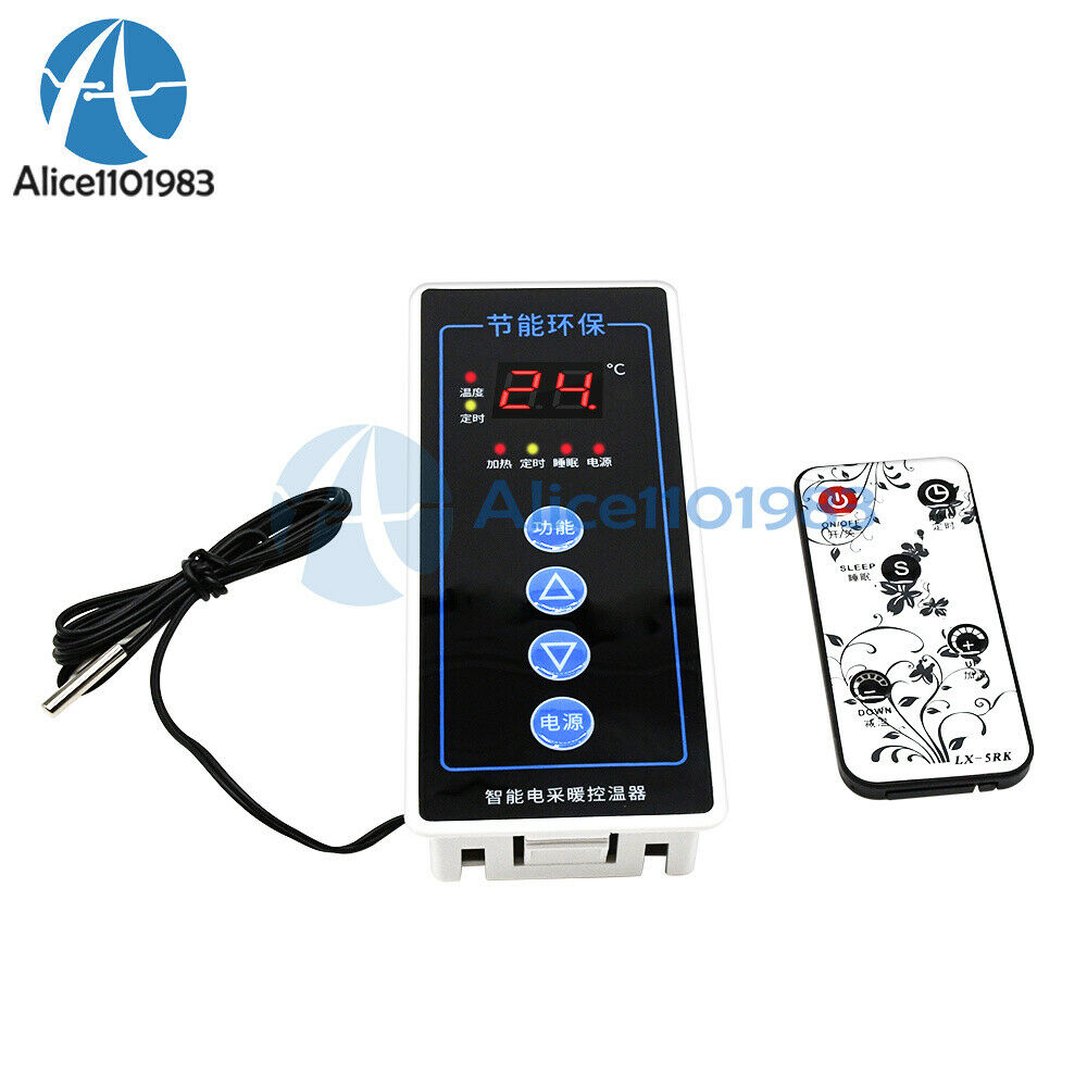 AC110-220V 2500W Intelligent Electric Heating Thermostat Infrared Remote Control