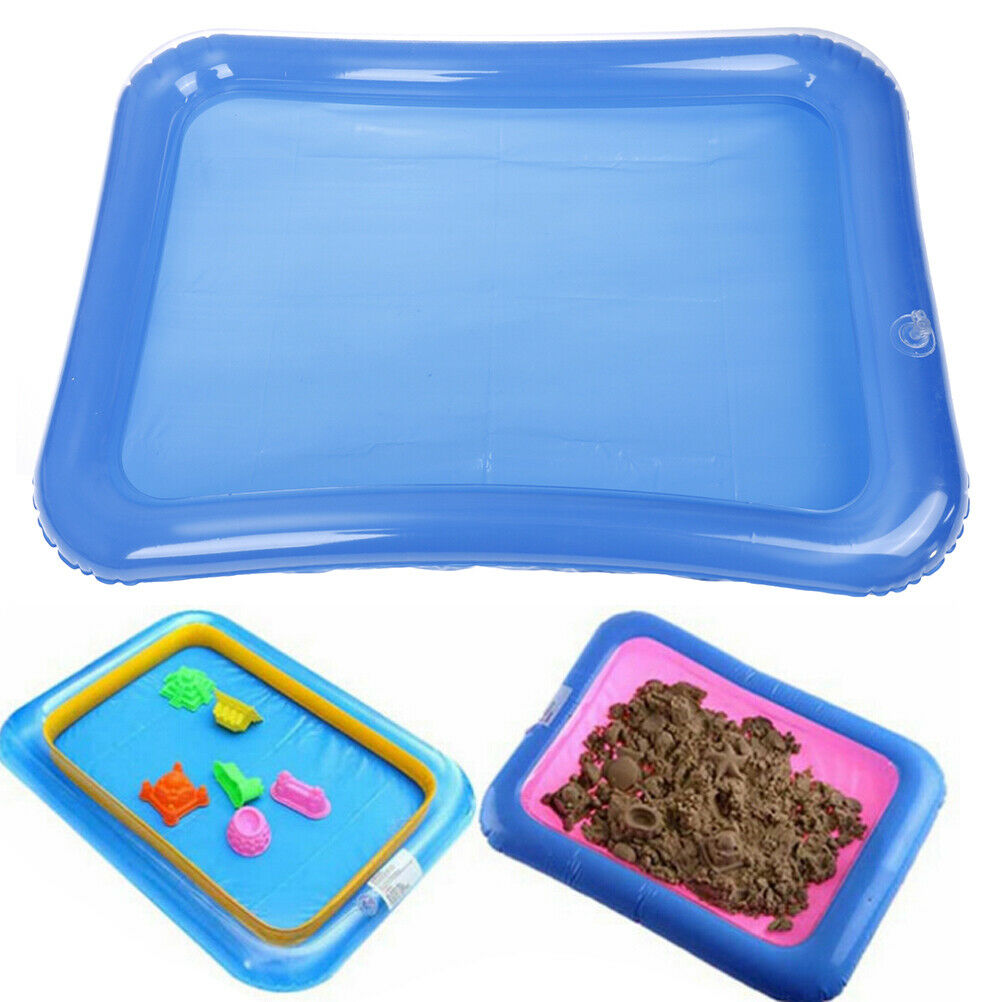 1Pc Blue inflatable indoor kids play sandbox sand tray children toys 60*45cm_DD