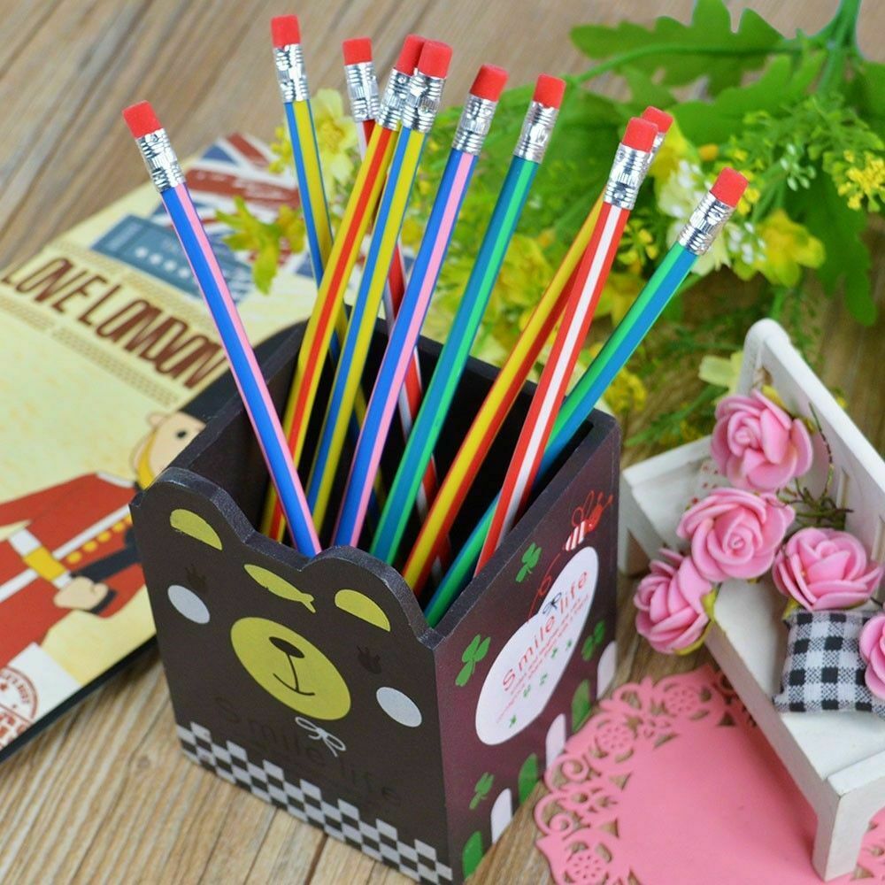 100Pcs Colorful Magic Bendy Flexible Soft Pencil with Eraser For Kids Writing