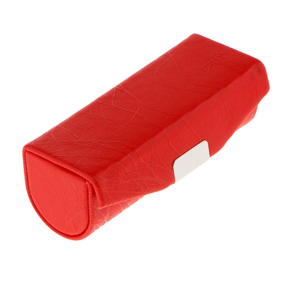 2Piece Leather Lipstick Lip Gloss Case Storage Box Makeup Holder with Mirror