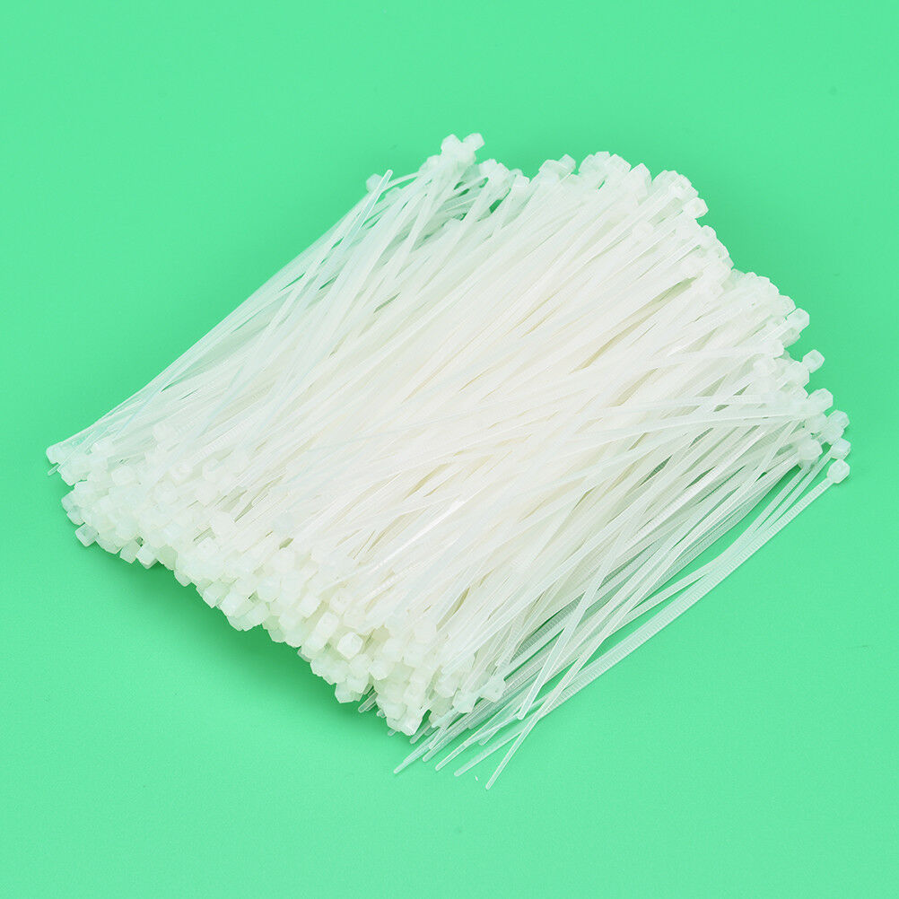 1000PCS White Nylon Cable Wire Zip Ties Self-locking Nylon Tie  With 3*120m~# WF
