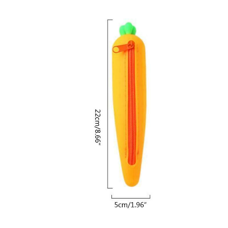 1pc Novelty Silicone Pen Bag Creative Realistic Carrot Party Favors Supplies