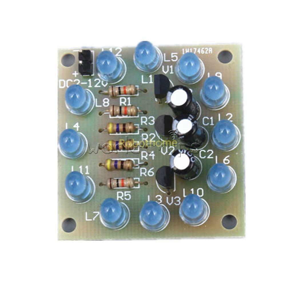 Blue  DIY Kit Circular Lamp Suite 12PCS LED Electronic Production Fun DIY
