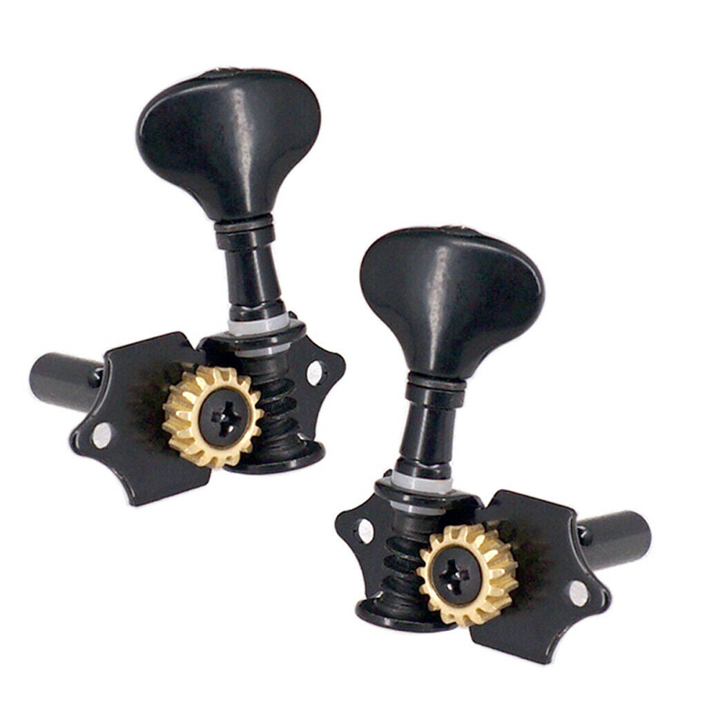 2X 4 Pieces 2R 2L Ukulele String Guitar Tuning Pegs Tuners Machine Heads Black