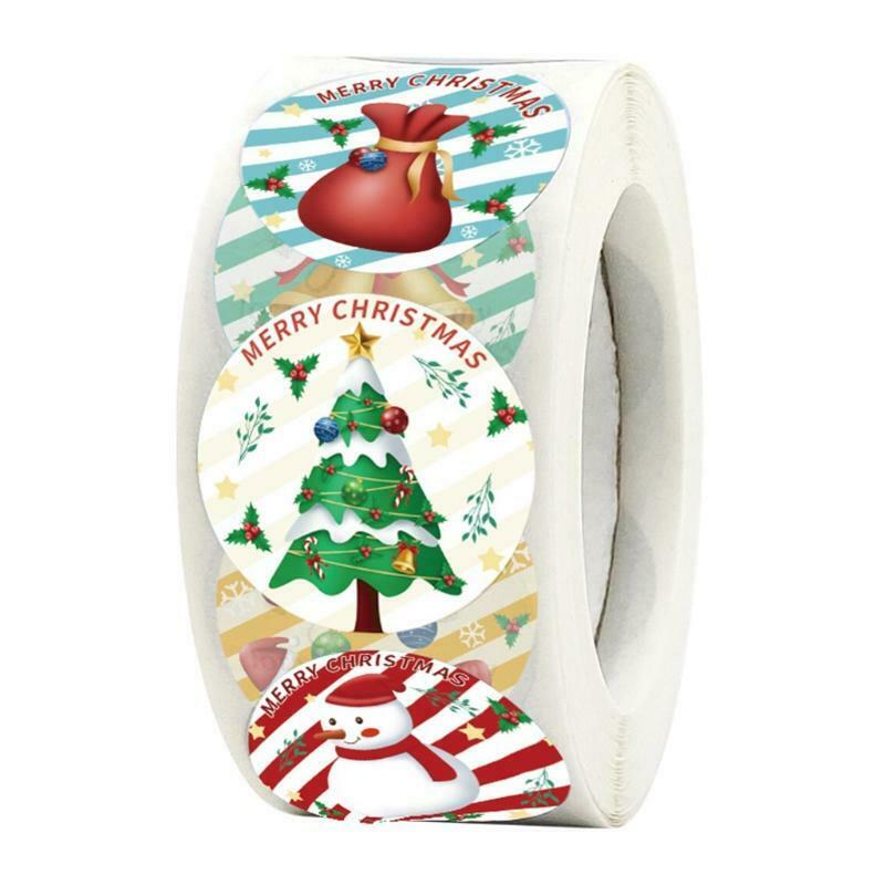 Christmas Stickers Roll 500Pcs for Cards Present Envelopes Seal Stickers Tags