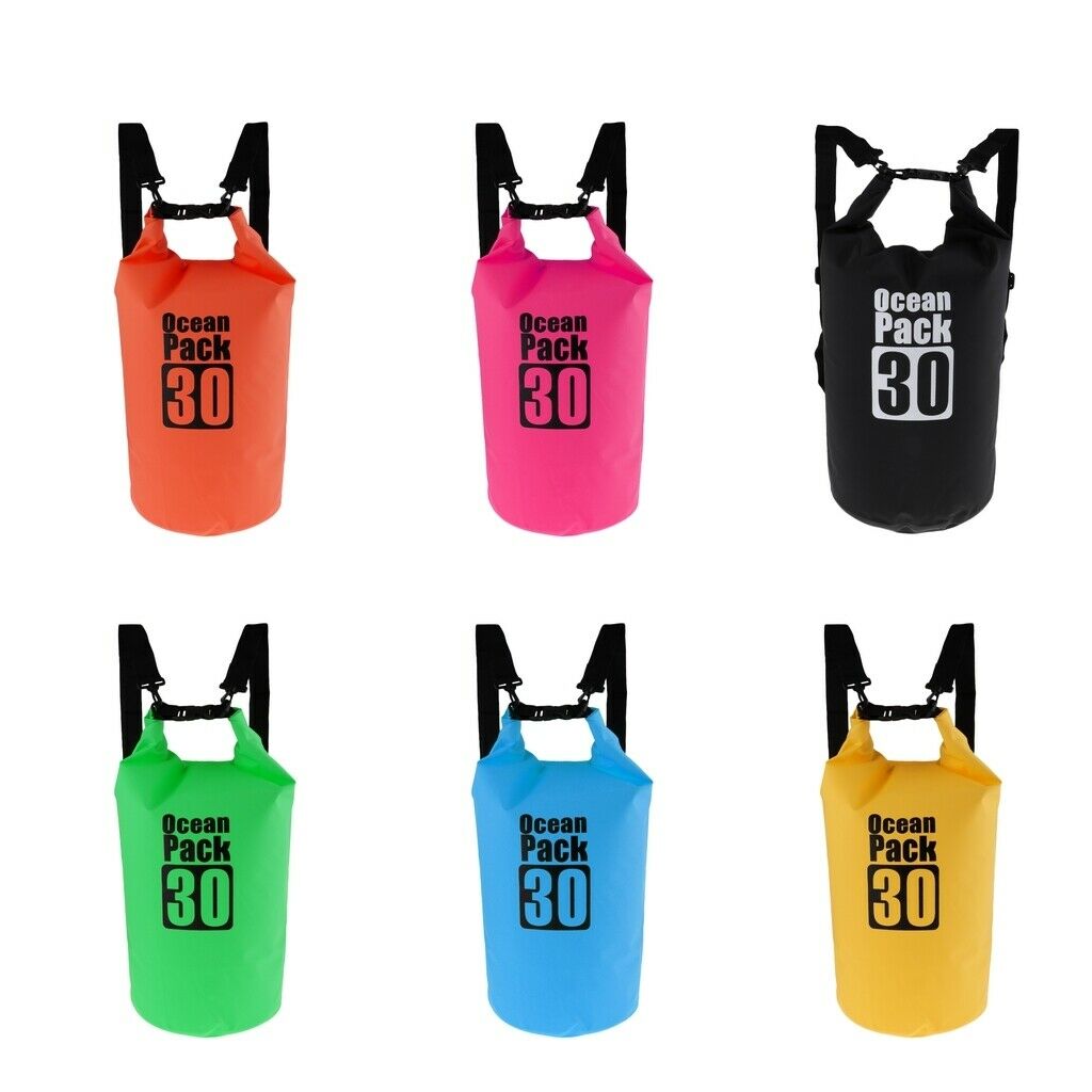 30L Waterproof Dry Bag Backpack for Canoe Boating Kayaking Floating Yellow