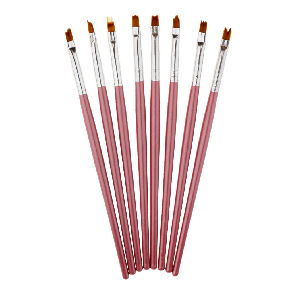 8 Piece Nail Art Design Drawing UV Gel Painting Polish Brush Kit Manicure