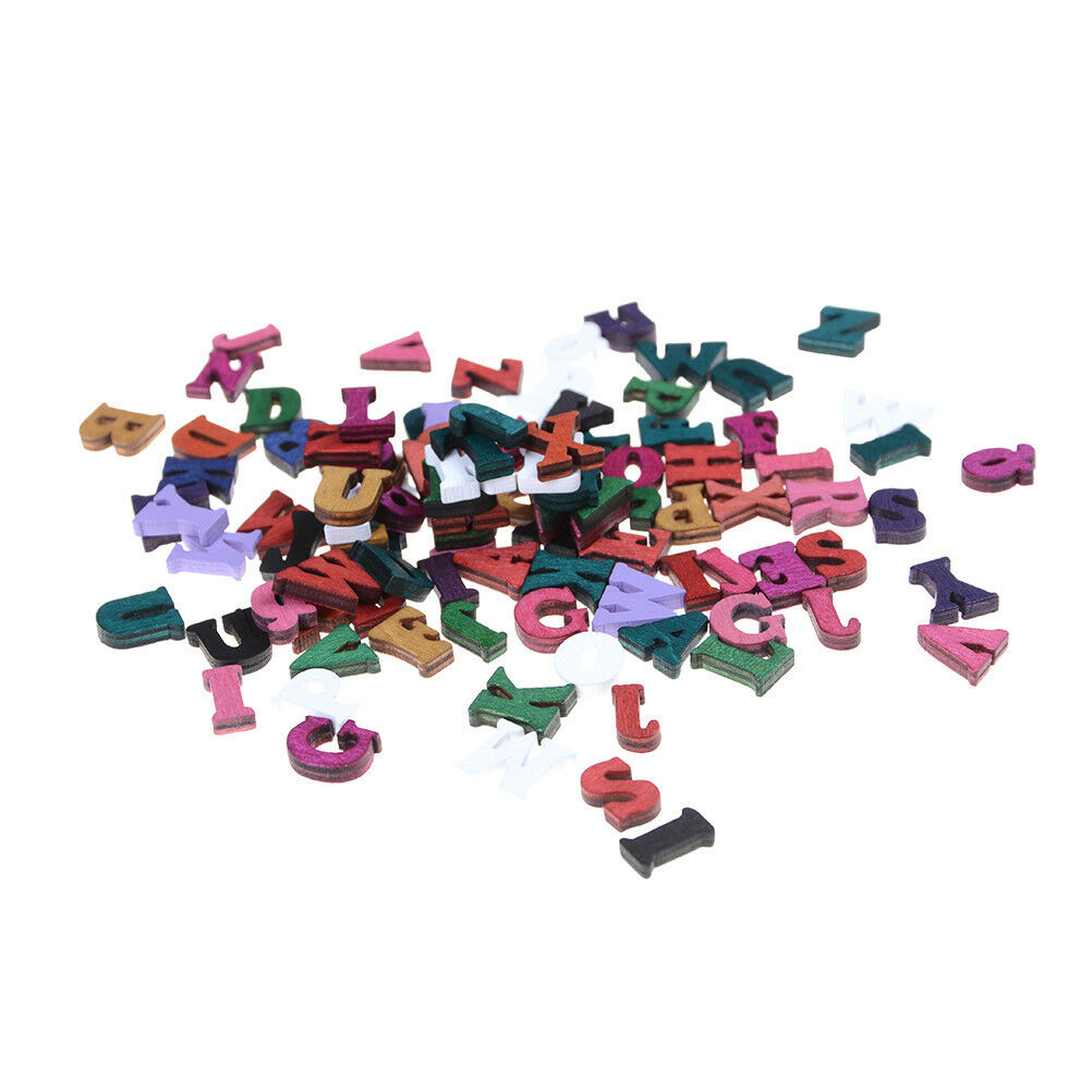 100X Letters Wooden Alphabet Embellishment Scrapbooking Cardmaking Craf.l8