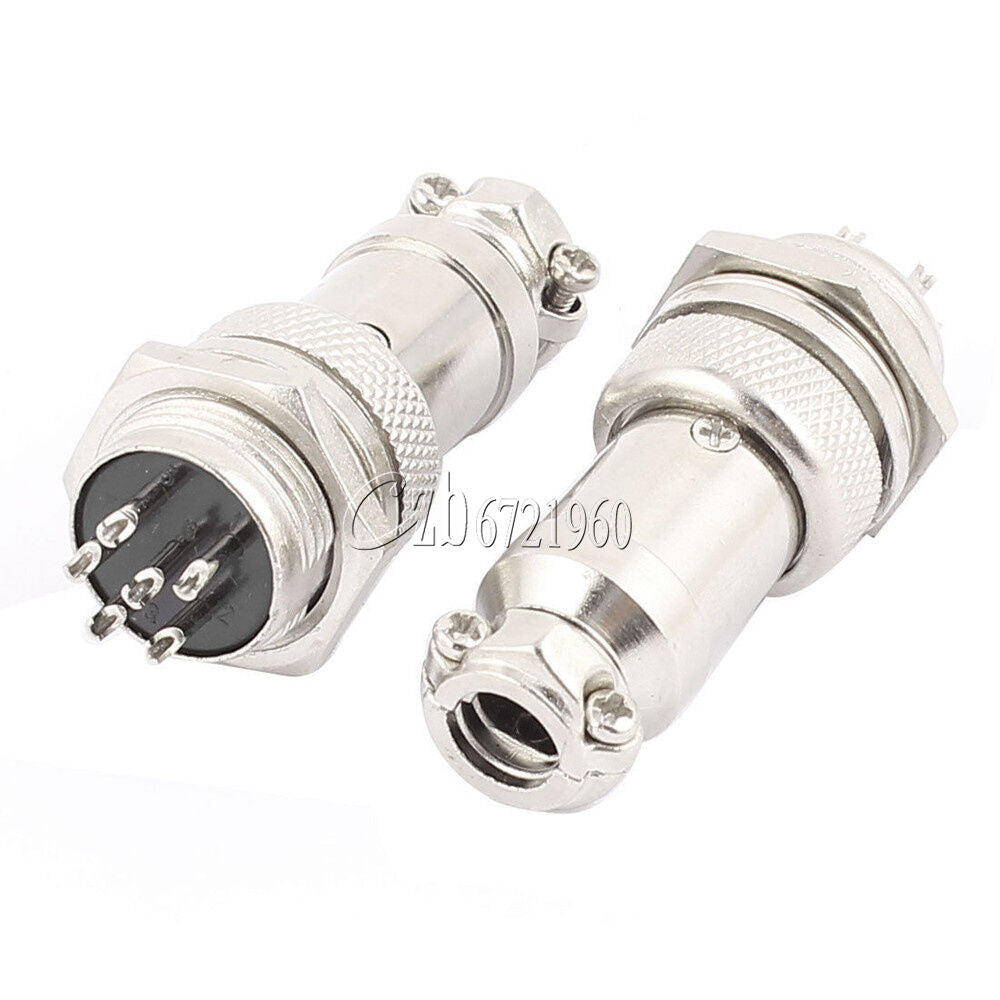 1Pair Aviation Plug 6-Pin 16mm GX16-6 Male Female Panel Metal Connector AC 1200V