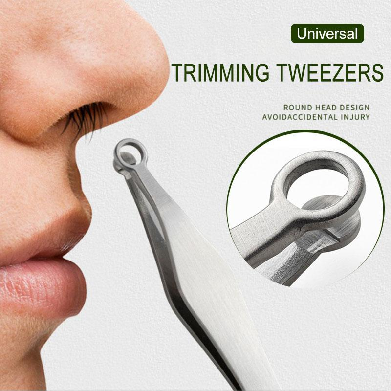 Men Universal Nose Hair Trimming Tweezers Stainless Steel Eyebrow Nose Hair Cut