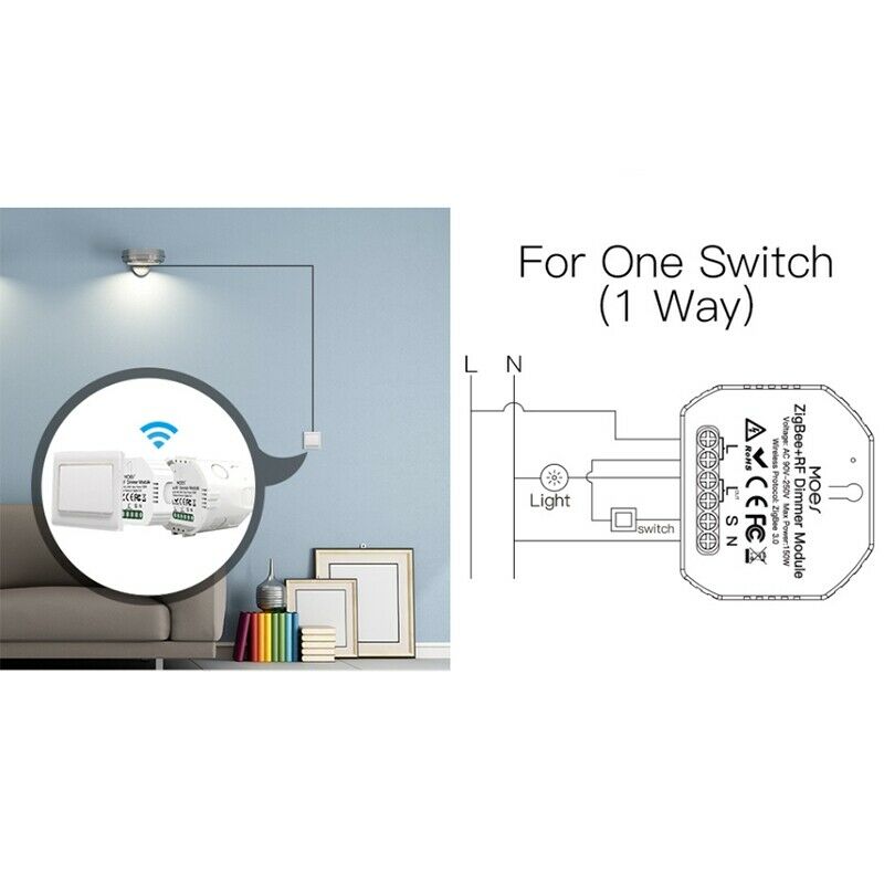 Tuya ZigBee 3.0 Smart Light Switch Module 1 Gang Smart Wireless Remote ControlF6