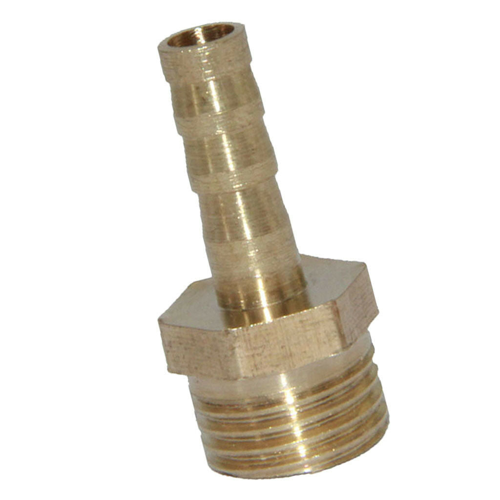 6mm 1/4" Metal Brass Garden Barbed Straight Hose Fitting Coupler Connecter